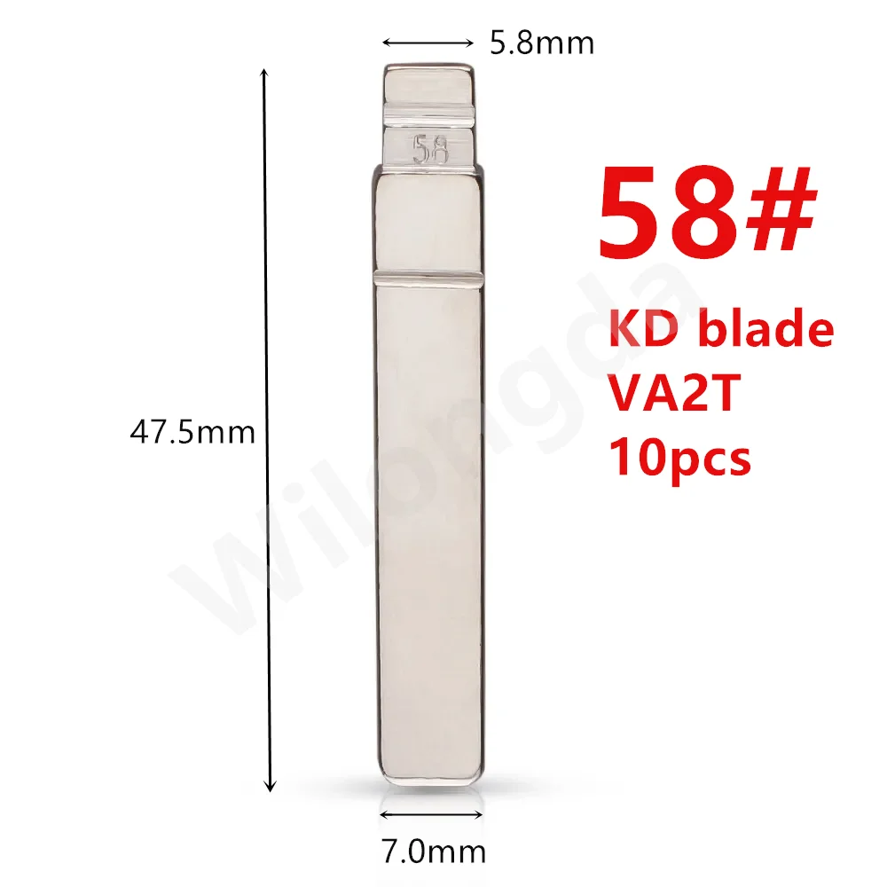 10pcs/lot keydiy KD xhorse VVDI JMD blade 58# VA2 Metal Uncut Blank Flip Remote Key Blade For Peugeot for Citroen