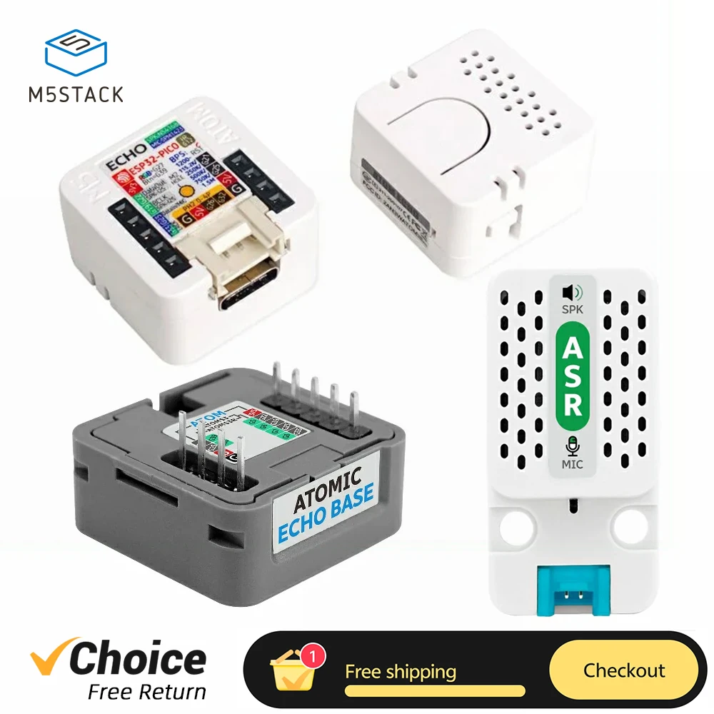 

Оригинальный M5Stack ATOM Echo или Base ASR ESP32 программируемый комплект макетной платы для умного динамика для домашнего помощника, голосовое управление