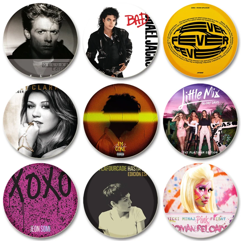 32/44/58mm High Quality Pop Music Album Cover Enamel Pin Record Brooch  Fashion Creative Gift Fans Commemorative