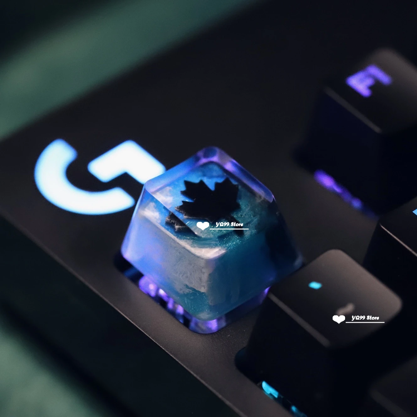 

Keycaps Personality Rainbow 6 Black Ice Keycap Gaming Backlight ESC R4 Blue Resin Key Cap For Cherry MX Keyboard Christmas Gift