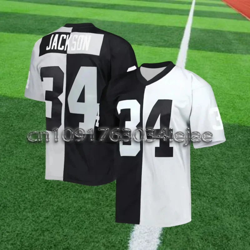 

Мото Новая мода 2025 года, новейшее поступление, летняя майка для игрока в регби Bo Jackson Raiders # 34 тренировочная форма для регби из джерси для взрослых