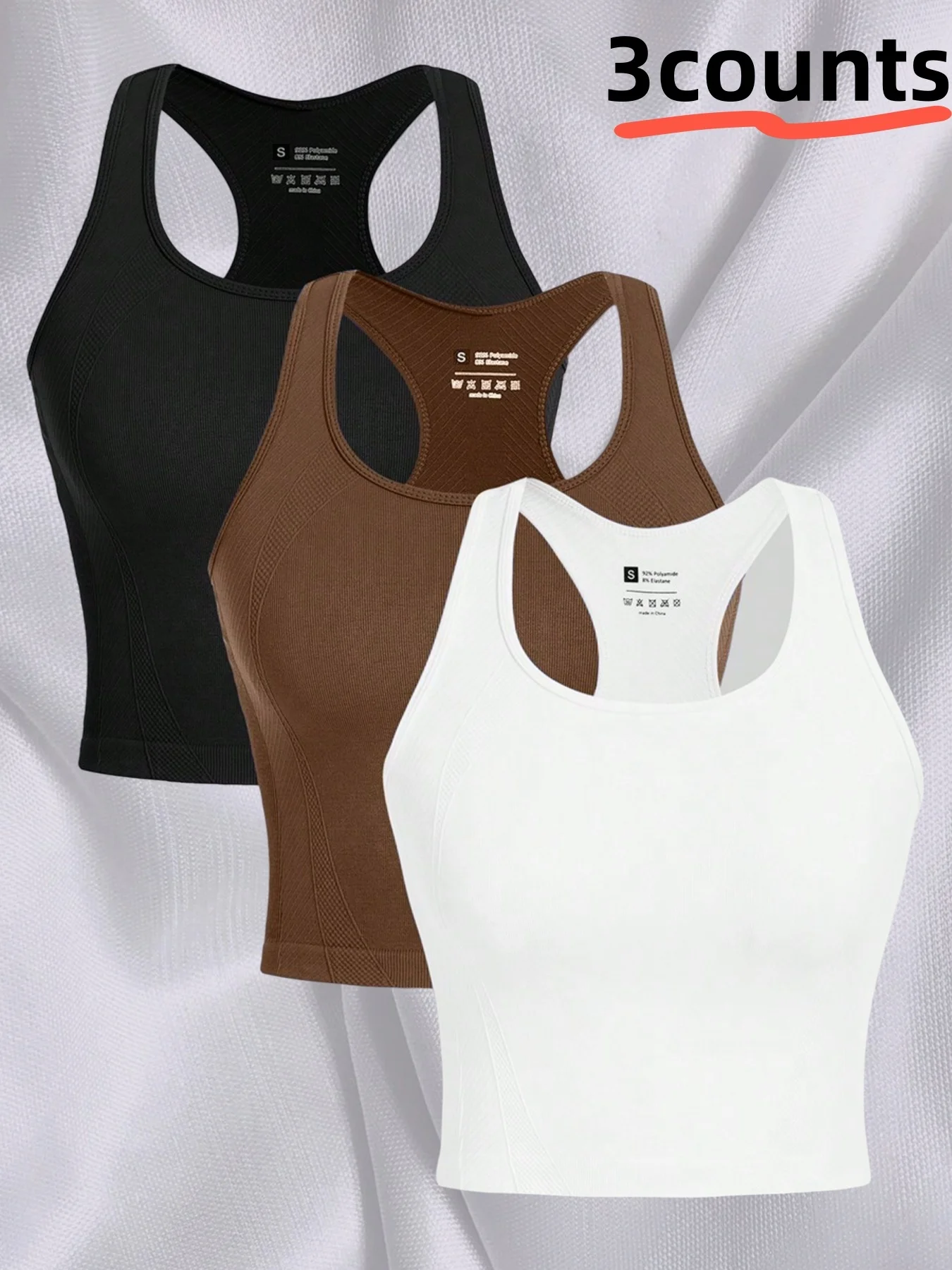 Mouwloos sportgesneden top met race-rug, hardloopfitness spandex fitnessvest voor dames, gymsporttop