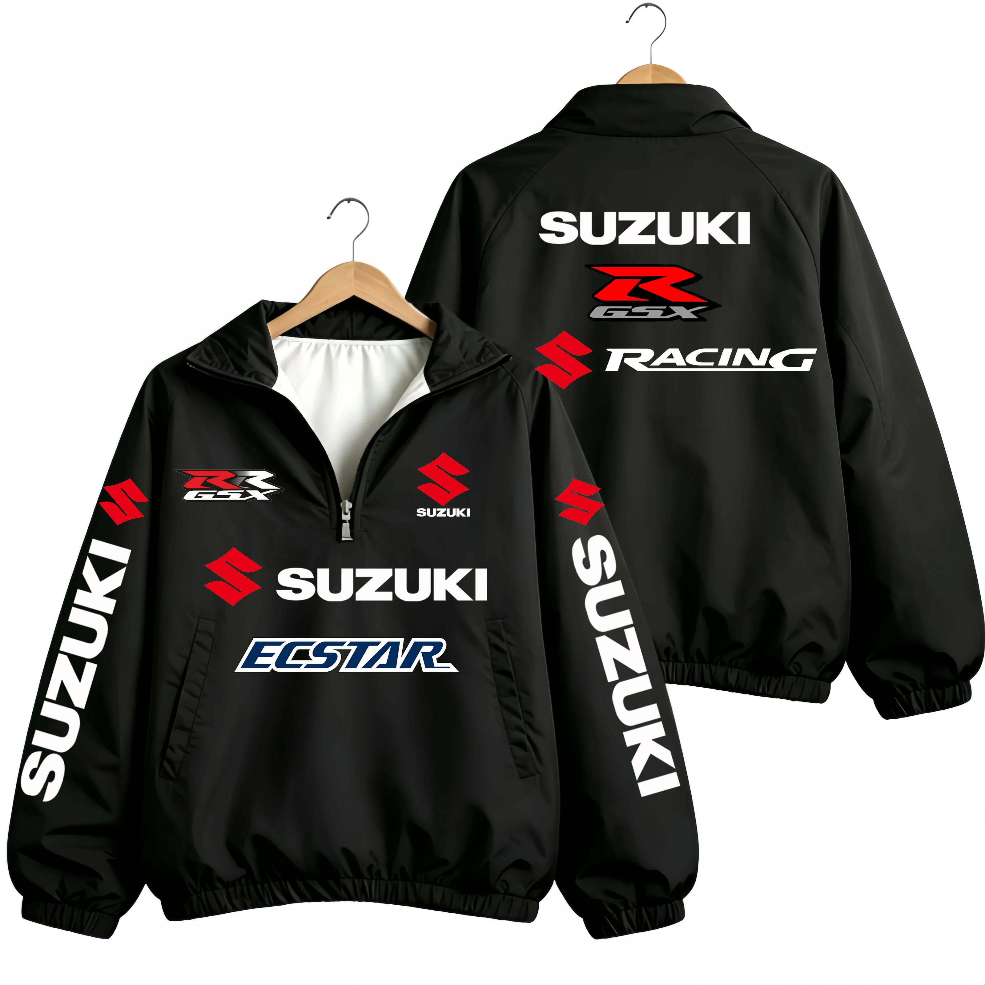 Windbreaker Men Zip - Herren SUZUKI GSX Racing Jacke Halb-Reißverschluss