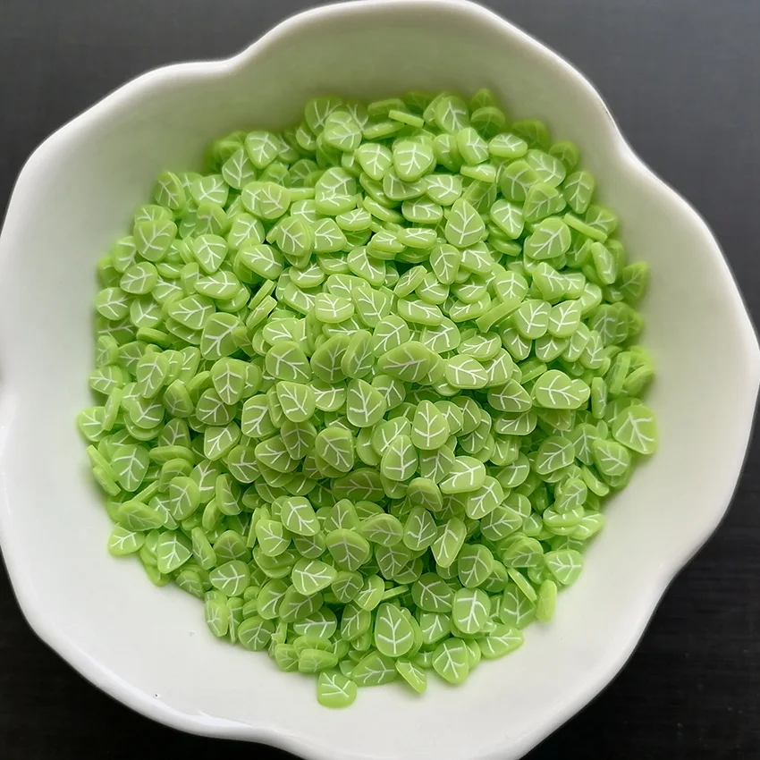 200g DIY Craft Slime Sprinkle resina hoja verde arcilla polimérica rociadores rebanadas
