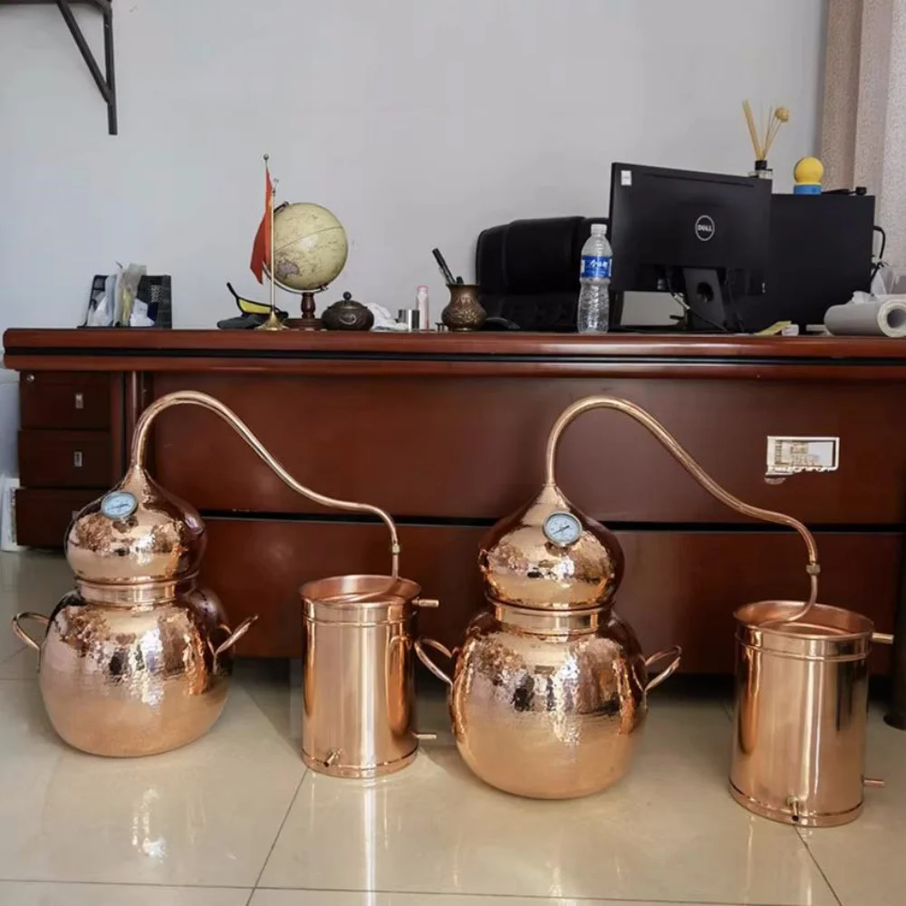 

5 Liter Alembic Whiskey,Copper Home Mini Steam Distiller for Hydrosol, Brandy, Traditional Gin & Alcohol Purification