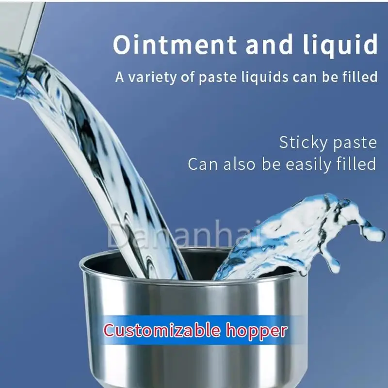 

Полуавтоматическая пневматическая машина для розлива косметических шампуней, вертикальное оборудование для розлива жидкой пасты для делового и промышленного использования