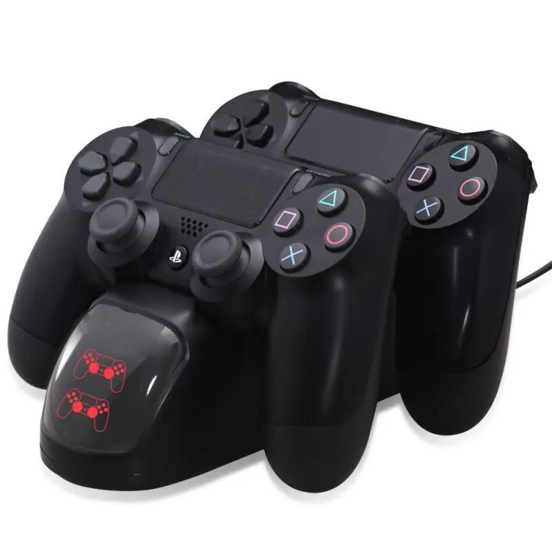 DATA FROG PS4 Ładowarka do stacji ładującej Bezprzewodowa stacja USB Dual Dock PS4 dla Playstation 4 Slim / PS4 Pro