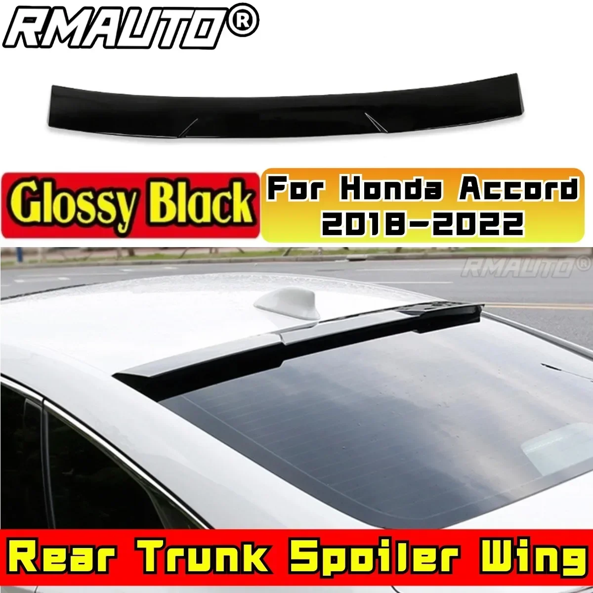 For Honda Accord 10th Generation 2018 2019 2020 2021 2022 Rear Wing Body Kit ABS Plastic Car Rear Roof Spoiler Car Accessories