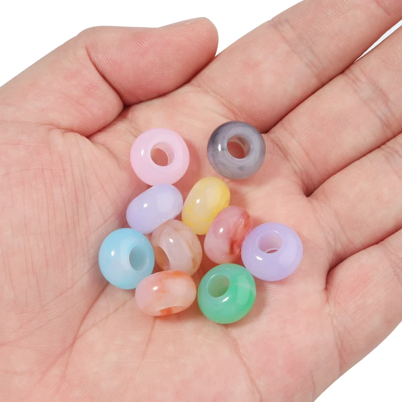 50pcs 14mm Large Hole Acrylic Beads Colorful Round Loose Spacer Beads For Jewelry Making DIY Crafts Bracelets Necklace Supplies image 6
