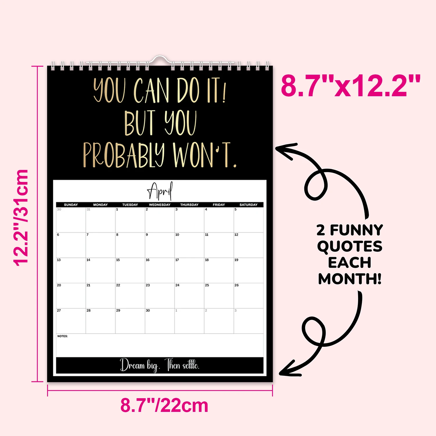 2025Anti-Motivation Sarcastic Wall Calendar - Funny Humor Text Gag Gift, Suitable For Women, Men, Best Friends & Coworkers, Chri