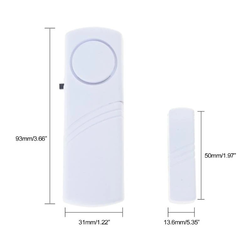 5ASDワイヤレスドアウィンドウアラームマグネットバーグラーアラートセンサーバッテリーなし90dB