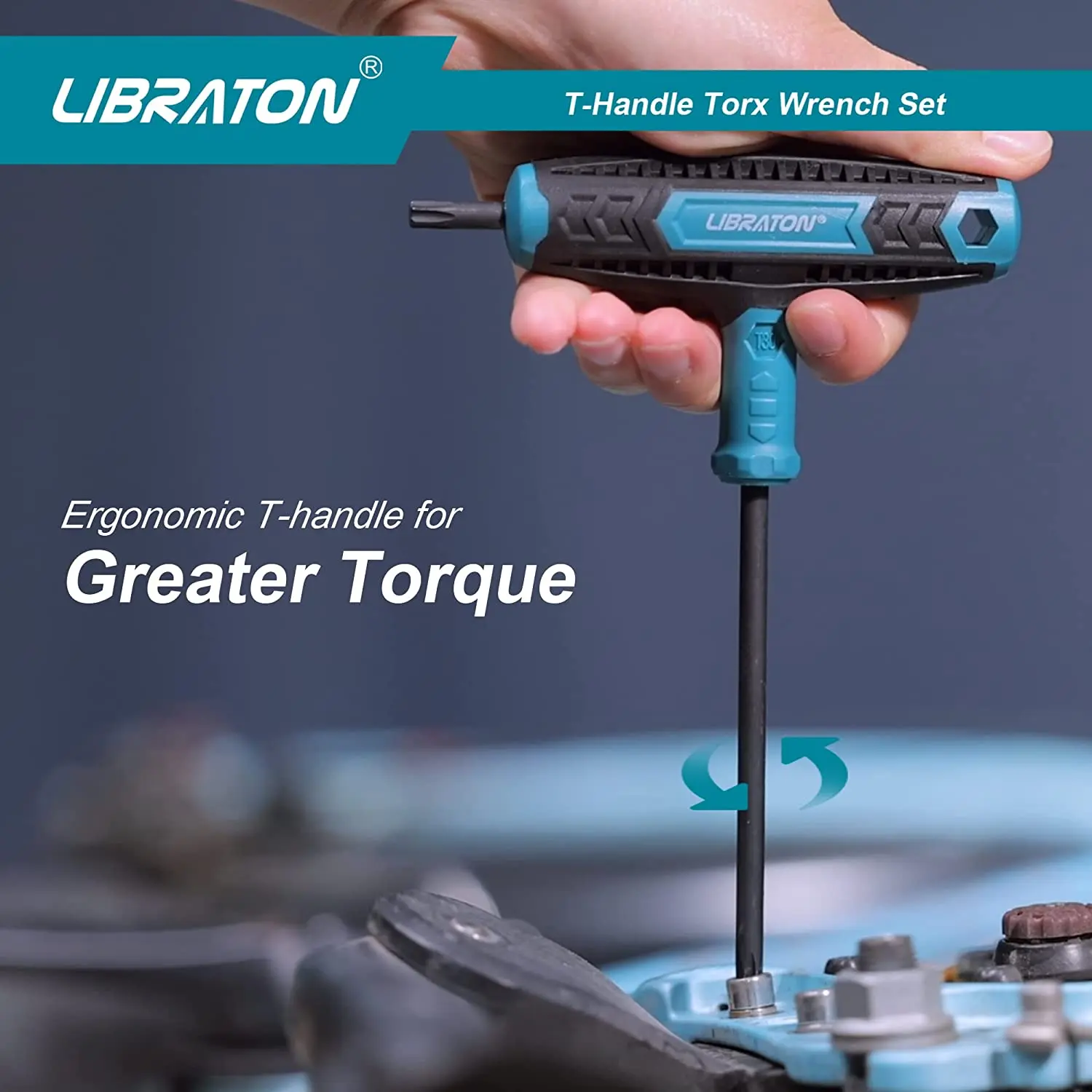 Libraton 7Pcs T 핸들 Torx 키 세트 T 핸들 렌치 세트, 두 팁 디자인, T10-T40 적합한 Torx 나사 자동 자전거 수리 도구