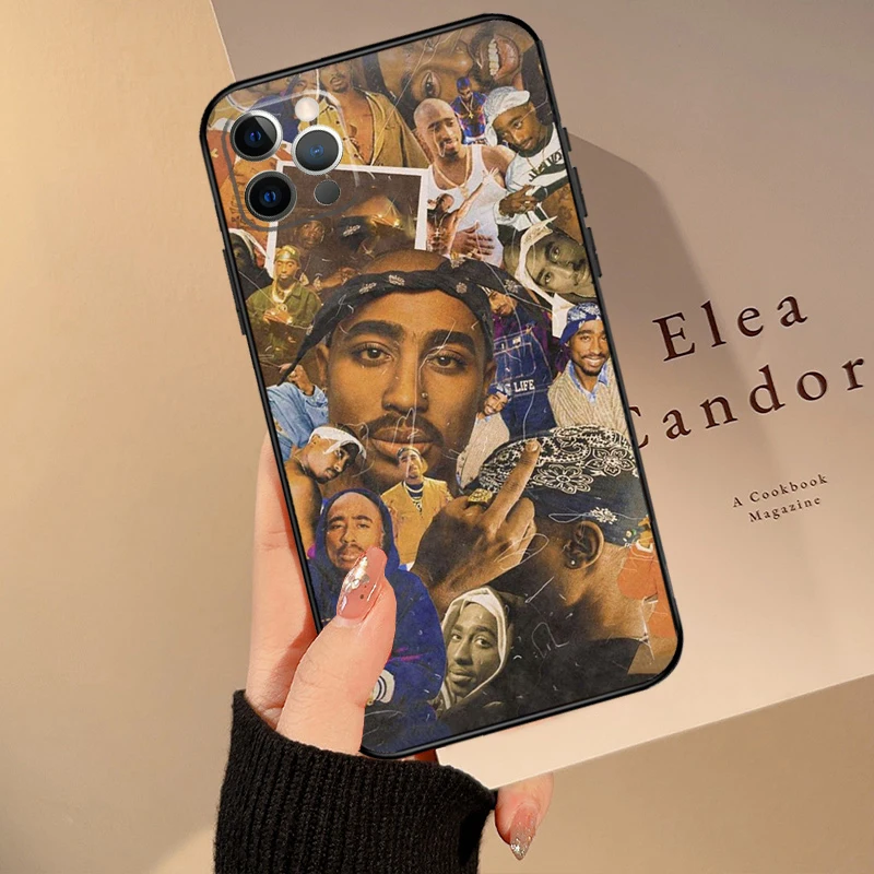 Rapper T-Tupac Shakur Phone Case For iPhone 15 14 16 Pro Max 13 12 Mini 11 16 Pro Max XS X XR Plus Cover