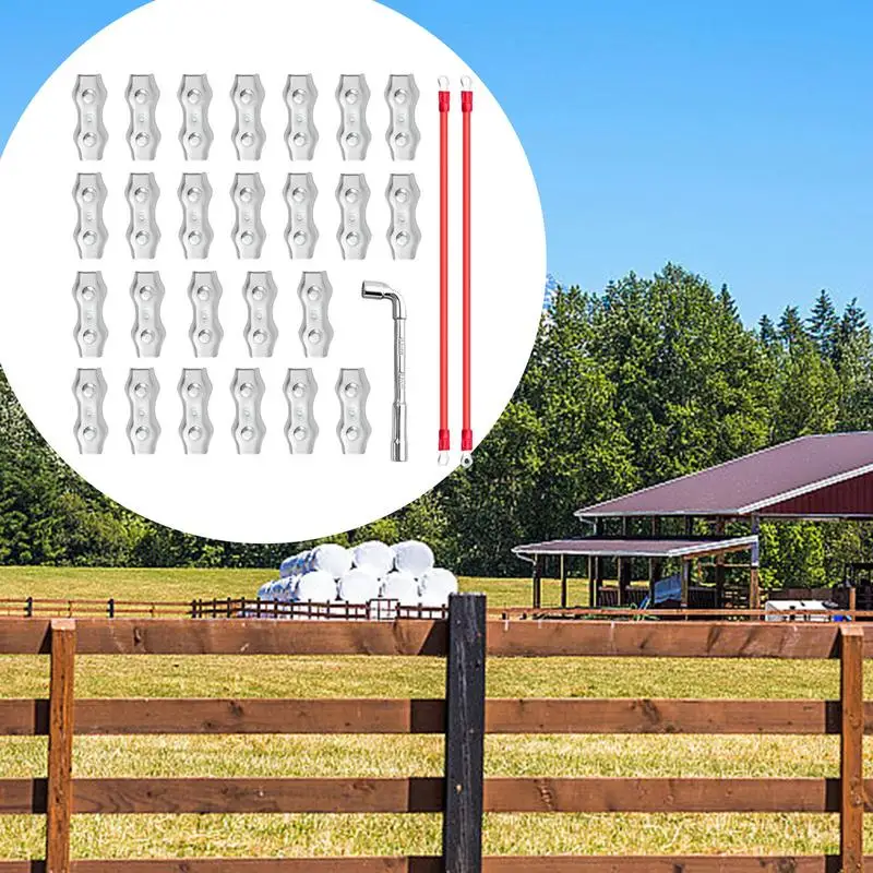 Electric Fence Connectors Steel Heavy Duty Wire Rope Connection Home Accessories For Patio Lawn Garden Supplies Tech Enthusiasts