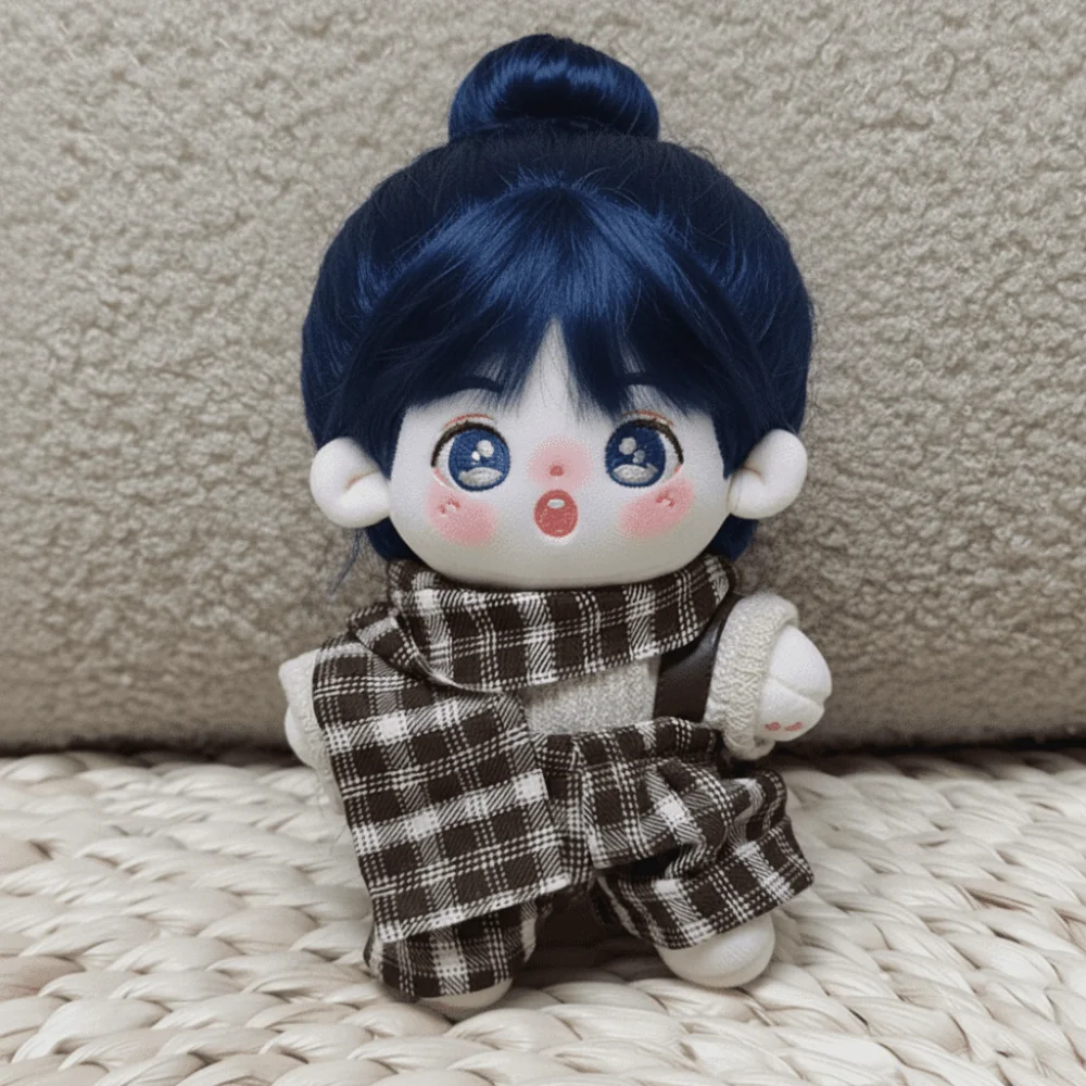 1 set Replacement Set Plaid Overall 10cm Cotton Clothes Scarf Uniform Clothes Outfit Mini Suit Dress Up Set Accessories