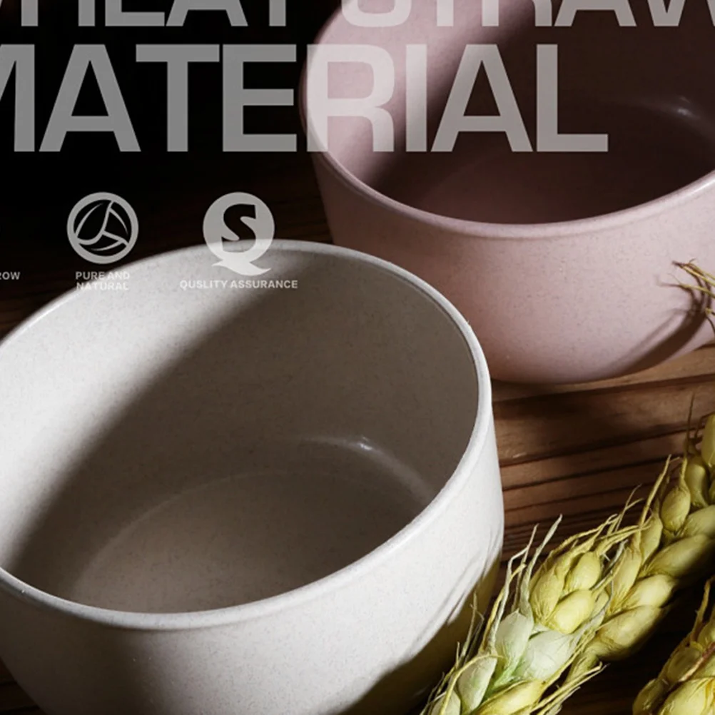 

6pcs Sweet Dessert Bowl Set Natural Wheat Straw Tableware For Kids Shatterproof Baby Rice Bowls Dishwasher Microwave