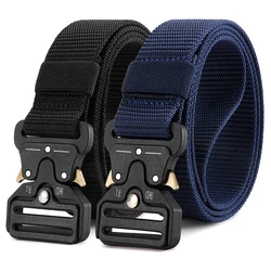 Cintura da uomo cintura tattica da caccia all'aperto fibbia multifunzione cintura in Nylon cintura da combattimento da caccia per allenamento resistente della polizia 3.8cm