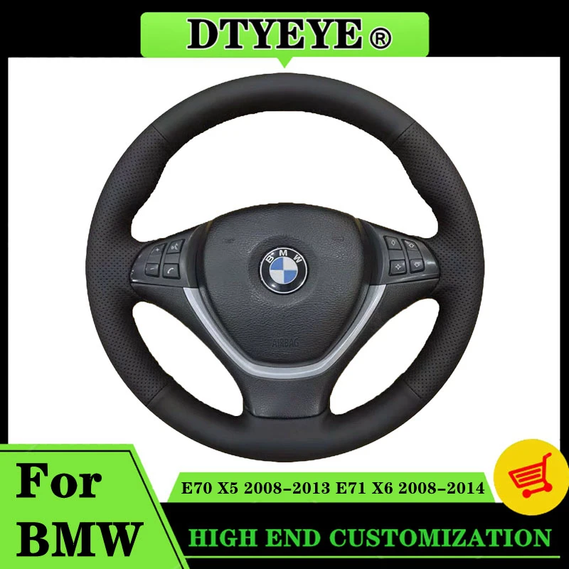 

Customized Car Steering Wheel Cover For BMW E70 X5 E71 X6 2008-2014 Car Accessories DIY Genuine Leather Steering Wheel Braid