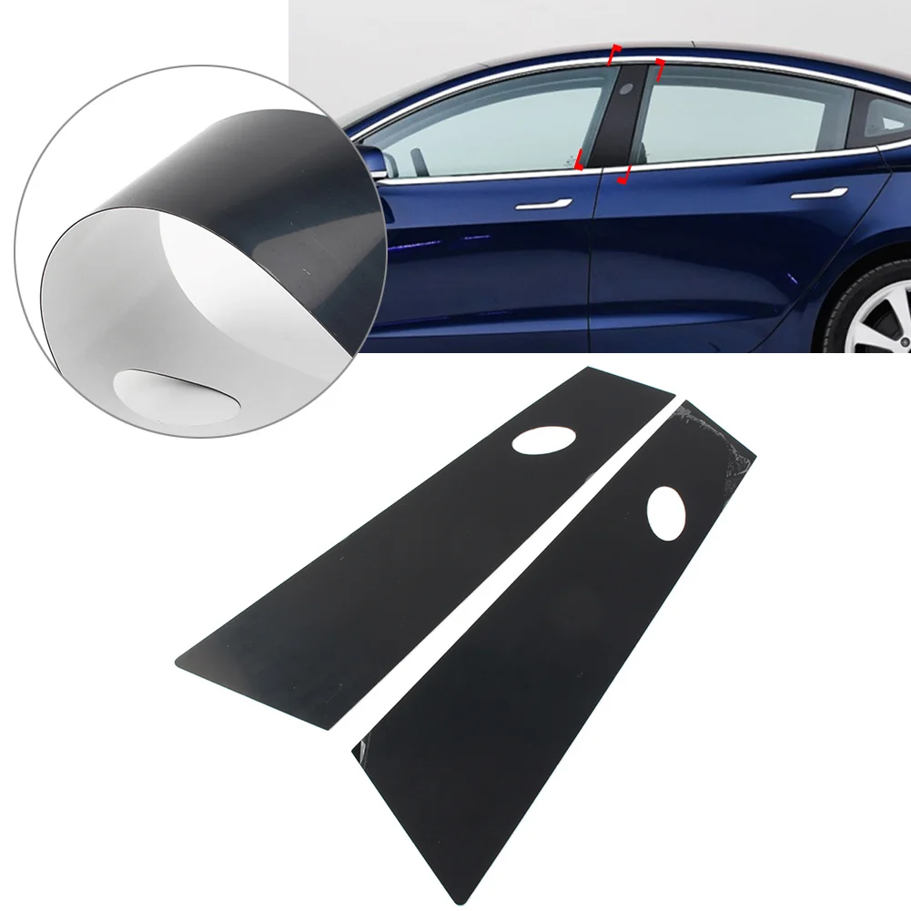 

2 Pcs Glossy Black Car Door Window Pillar Posts Trims Decoration Accessories For Tesla Model 3 2017 2018 2019 2020 2021 2022