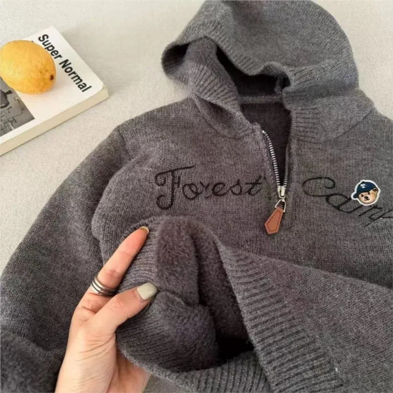 موضة طفلة الصبي مقنعين هوديي الصوف داخل الرضع طفل رضيع سميكة البلوز ربيع الخريف ملابس الطفل غير رسمية 1-10Y #4