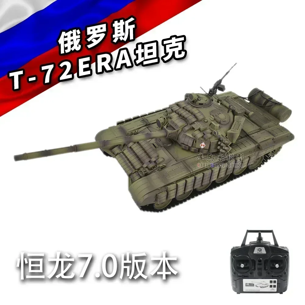 Henglong-Controle Remoto Principal Batalha Off-Road Tanque Russo Toy, T-72, RC Simulação Tanque, Modelo Exterior, Brinquedo Infantil