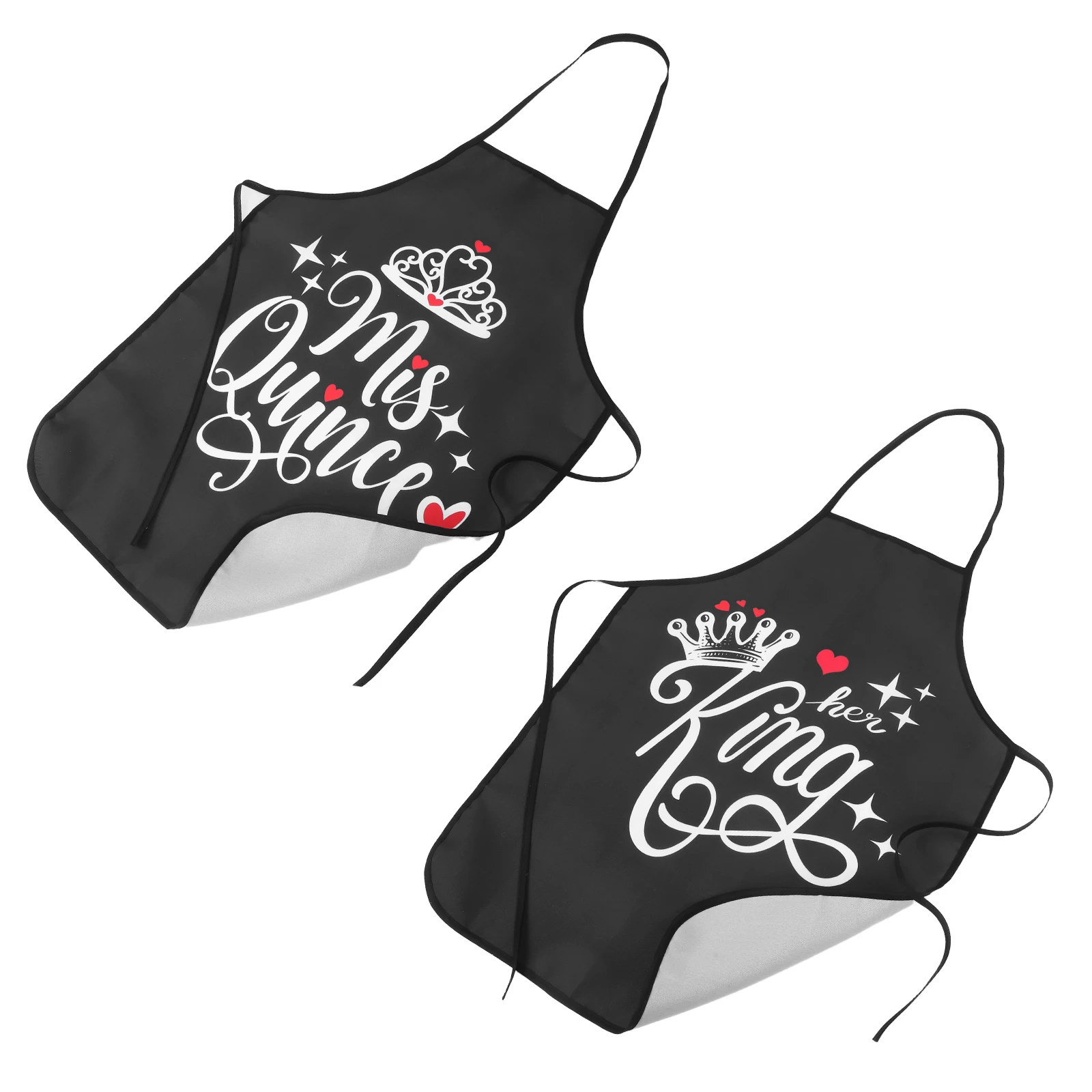 

Valentines Day Apron Couples Letter Crown Print Men Adjustable Kitchen Cooking Workwear Uniform Cute Chef Baker Stylish