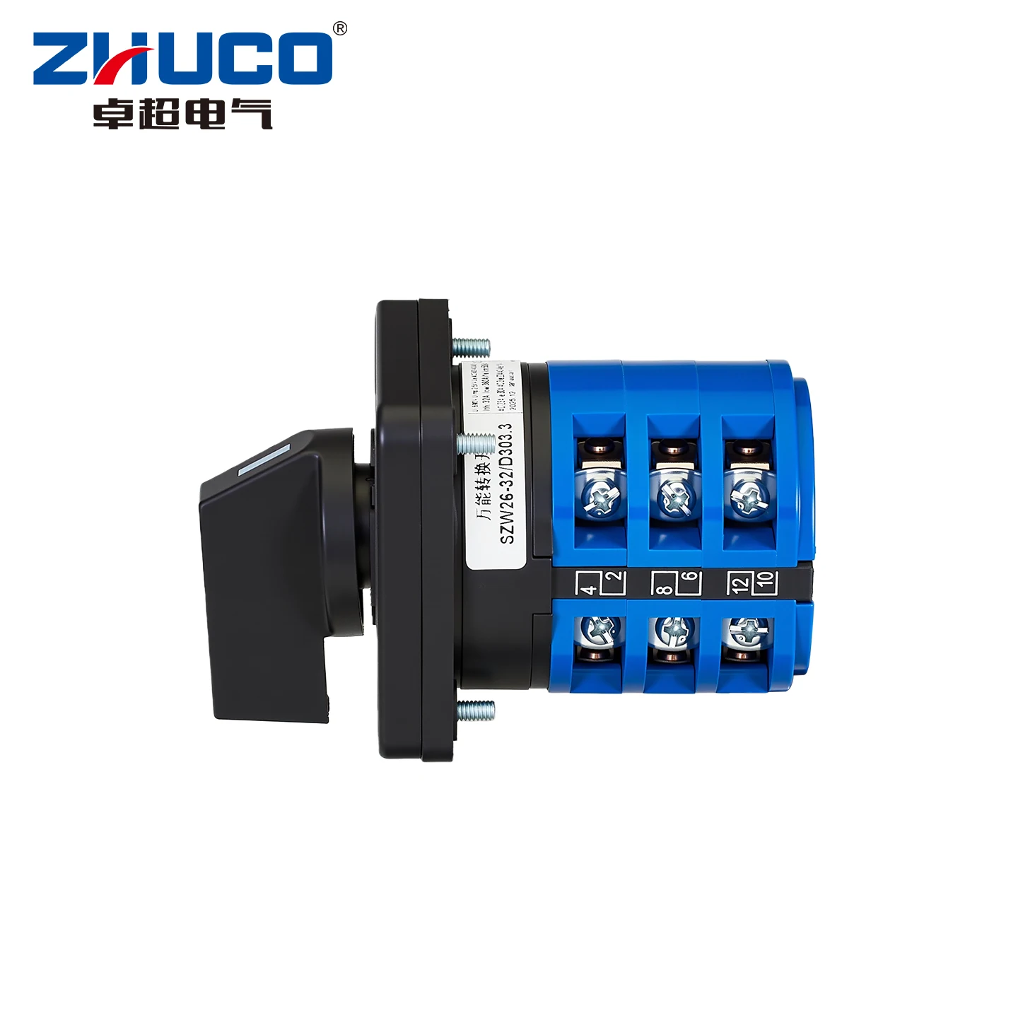 Szw26-32/1-4 Series 1-0-2 Panel Two-On-One-Off Three-Position Silver Contact Cam Switch Rotary Switch Toggle Switch
