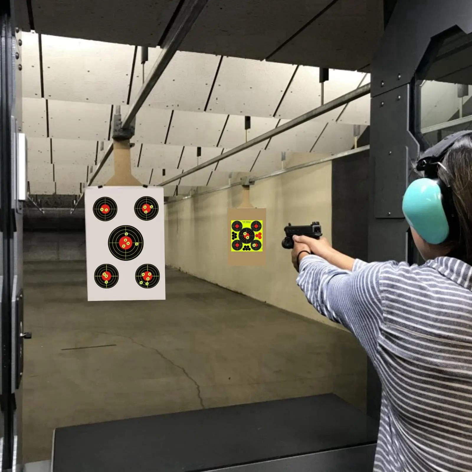 10/20/30Pcs 8 INCH Fluorescent Target Paper Gun Shooting Target Shooting Practice Reactive Sputtering Shooting Rifle Stickers