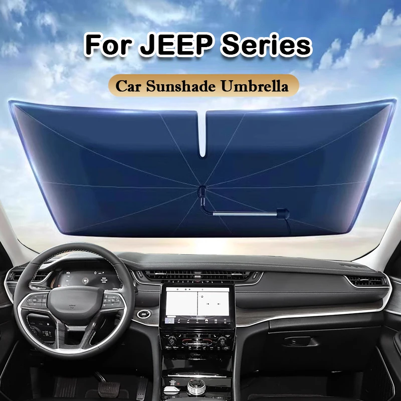 

Car Windshield Sunshades Front Shading Umbrella Accessories For Jeep Compass Wrangler Grand Cherokee Commander Liberty Patriot