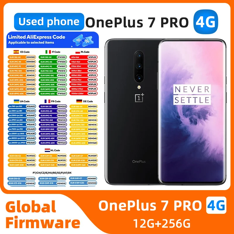 Oneplus 7 Pro 4G 6.67inch AMOLED 2.84GHz 48MP camera 90HZ refresh rateAndroid Used Phone
