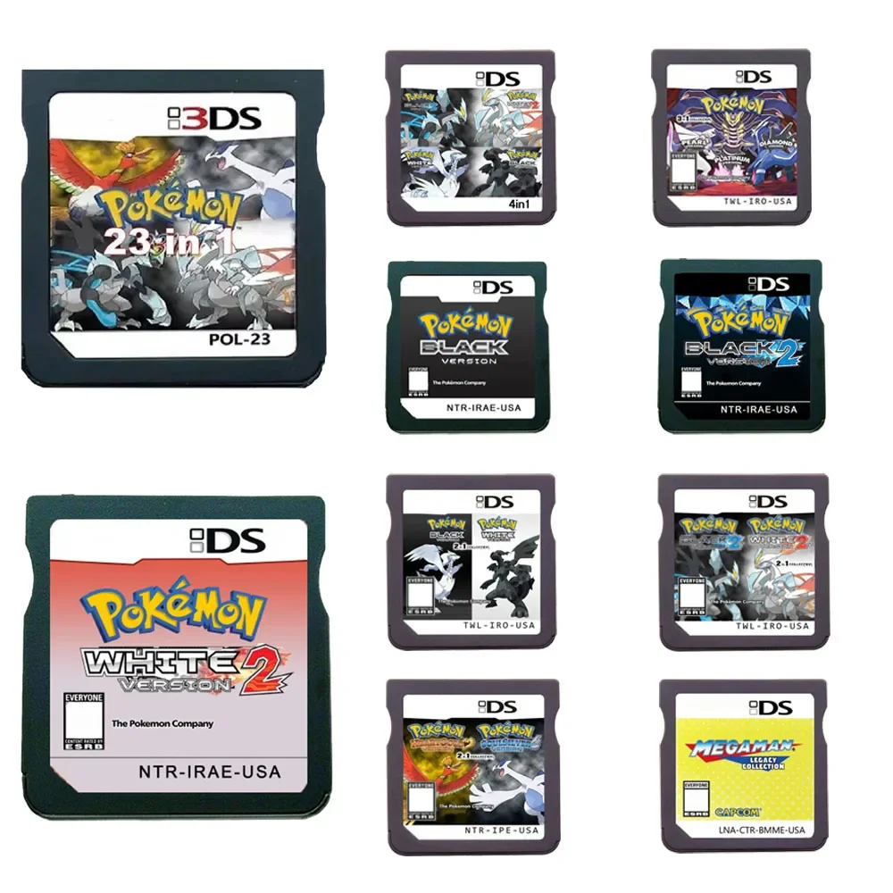 DS Video Game Cartridge (R4 Memory Card Version) HeartGold SoulSilver Black White for NDS/2DS/3DS/NDSL