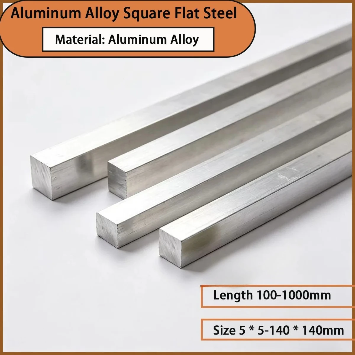 

Aluminum alloy square flat steel with dimensions of 5 * 5-140 * 140mm is used for equipment frames, tooling supports,etc