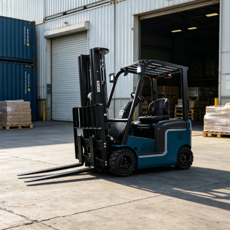 1 Ton Lead Acid Battery 4 Wheel Full Electric Forklift Stable Hydraulic Quiet Logistics Handling Lift Truck