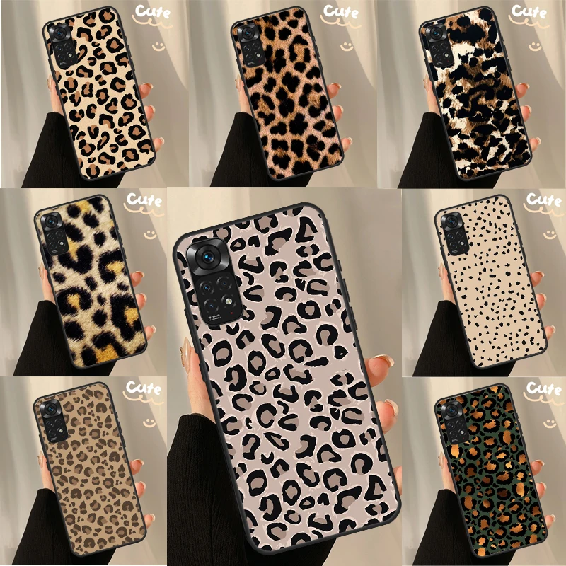 Tan Leopard Case For Xiaomi Redmi Note 10 11 8 9 12 Pro Redmi Note 12S 11S 10S 9S 9C 10C 10A 12C Coque