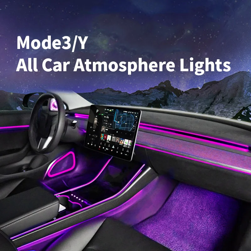 

model 3 Y X S accessories Interior Indoor Atmosphere Light Led Lighting System laser carved lamp Tesls Atmosphere Light