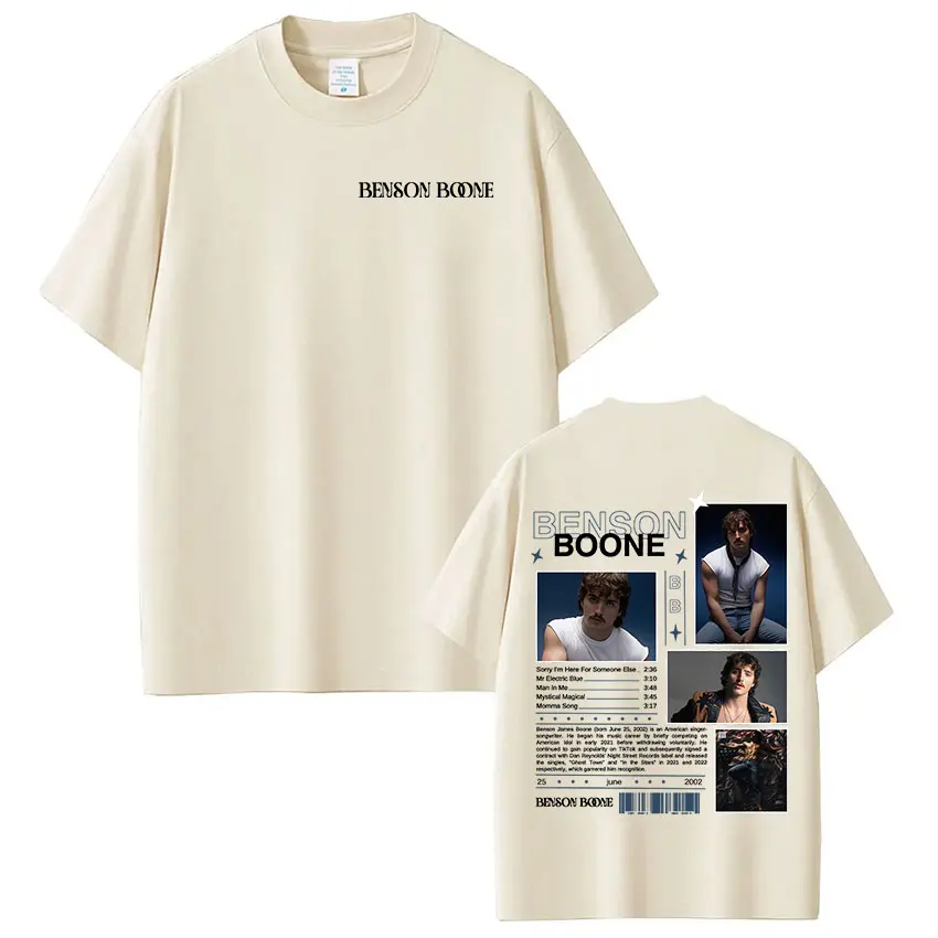 

Benson Boone American Heart Tour 2025 футболки для мужчин и женщин одежда модные винтажные хлопковые повседневные футболки с короткими рукавами уличная одежда