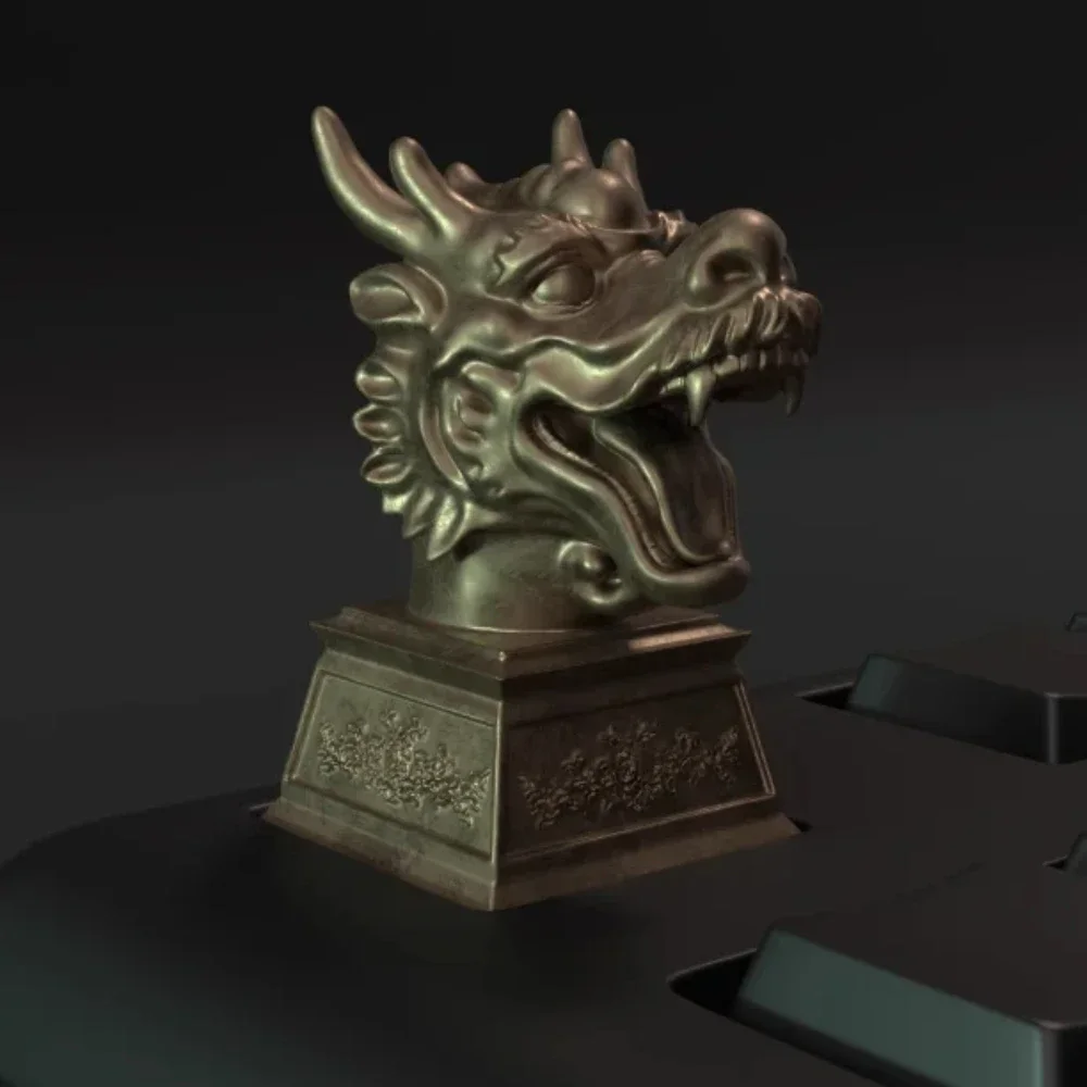 

12 Zodiac Bronze Head Keycap Resin Key Cap Custom MX Switch Artisan Keycap Animal Head Sculptures Machine Keyboard Keycaps Set