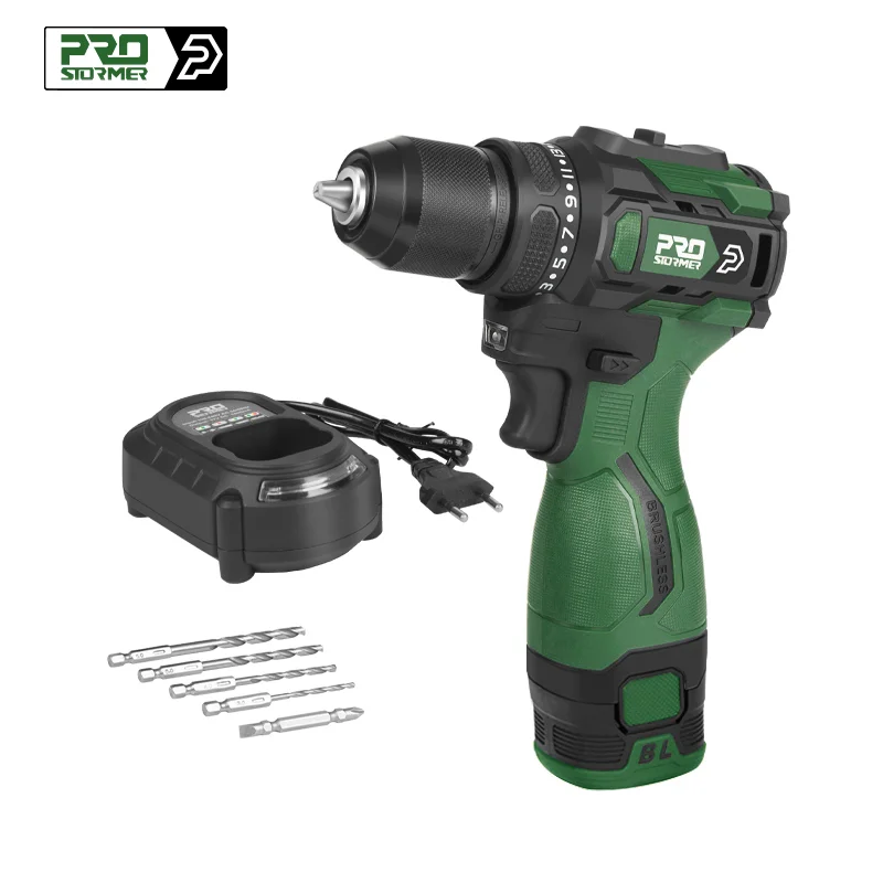 17V Brushless Electric Drill 55NM Cordless Driller Mini  Screwdriver Li-ion Battery 5pcs Bit Power Drill By PROSTORMER