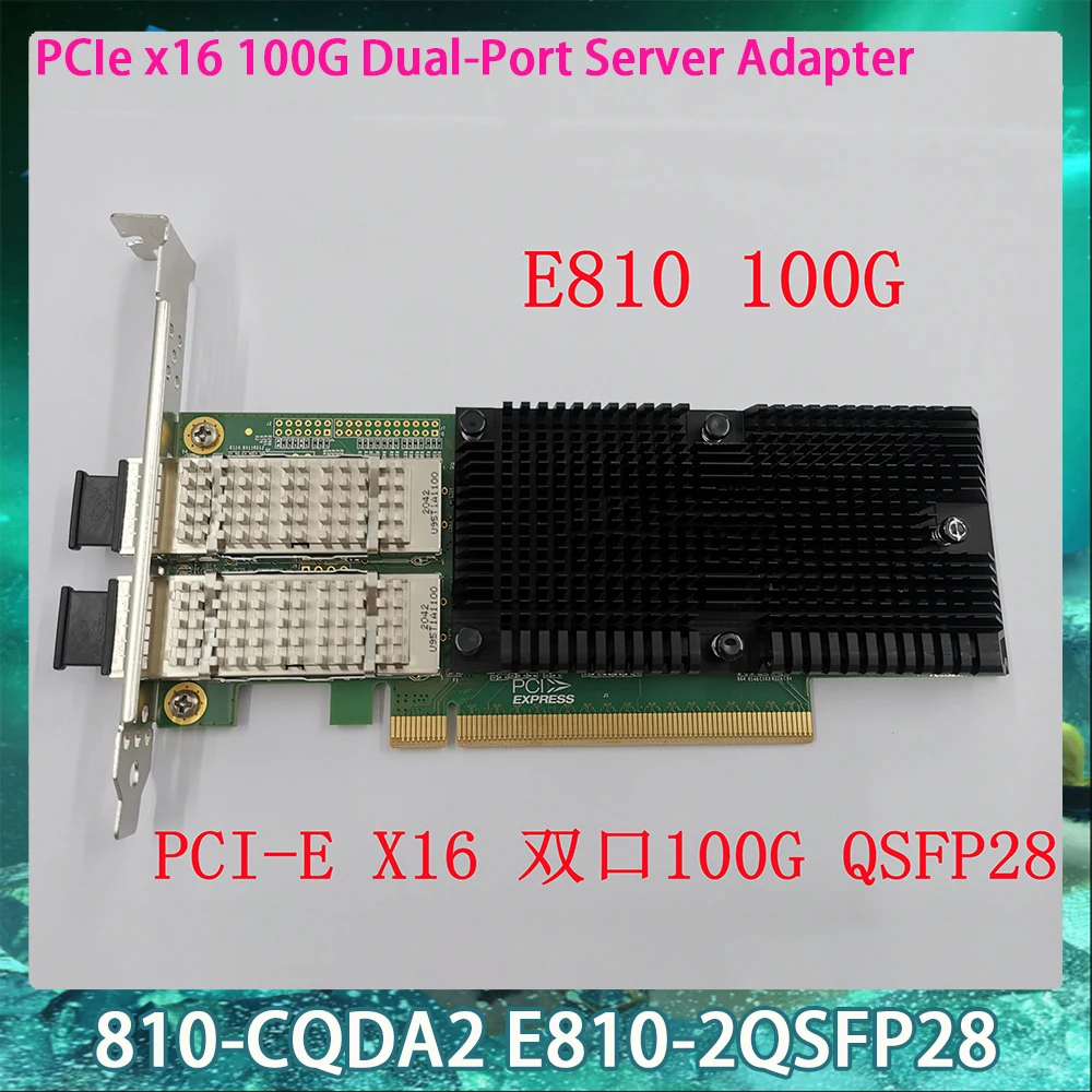 For Inter E810-CQDA2 E810-2QSFP28 PCIe x16 100G Dual-Port Server Adapter 100G Dual-port Network Card NIC