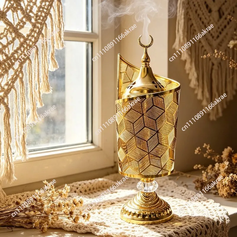 Creative gold hollow metal incense burner desktop incense burner aromatherapy burner