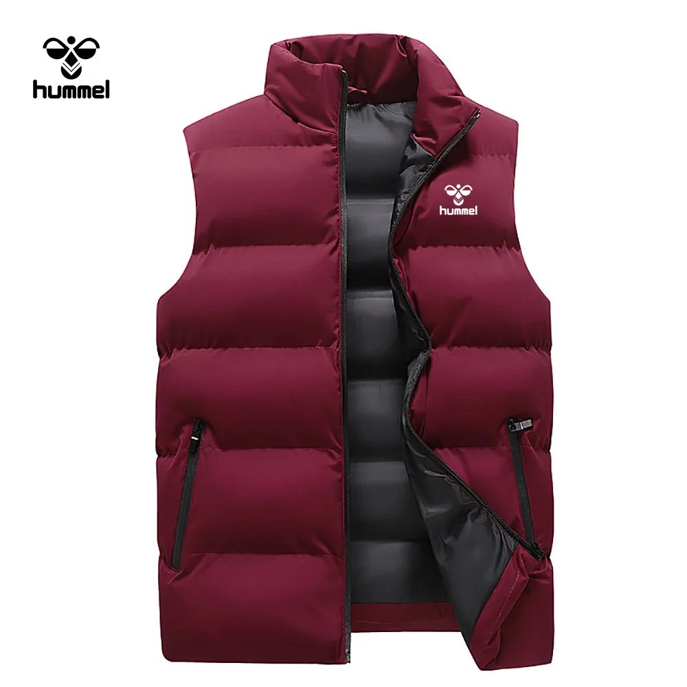 2024 New Brand HUMMEL gilet giacca autunnale da uomo gilet spesso cappotto senza maniche da uomo gilet in cotone caldo da uomo Wais