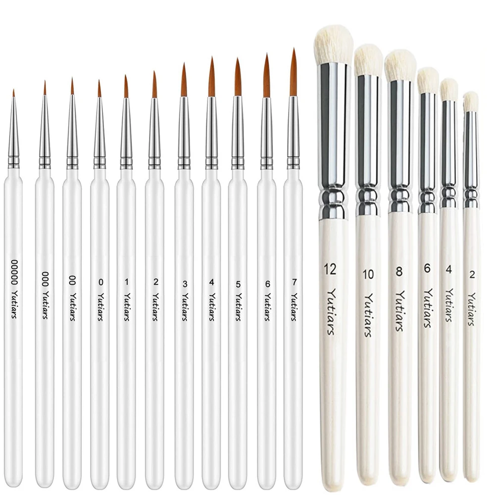 3/6/11/17Pcs Fine Micro Detail Paint Brushes Wood Handle Drybrush for Miniature Art DND Warhammer 40K Acrylic Watercolor Paintin