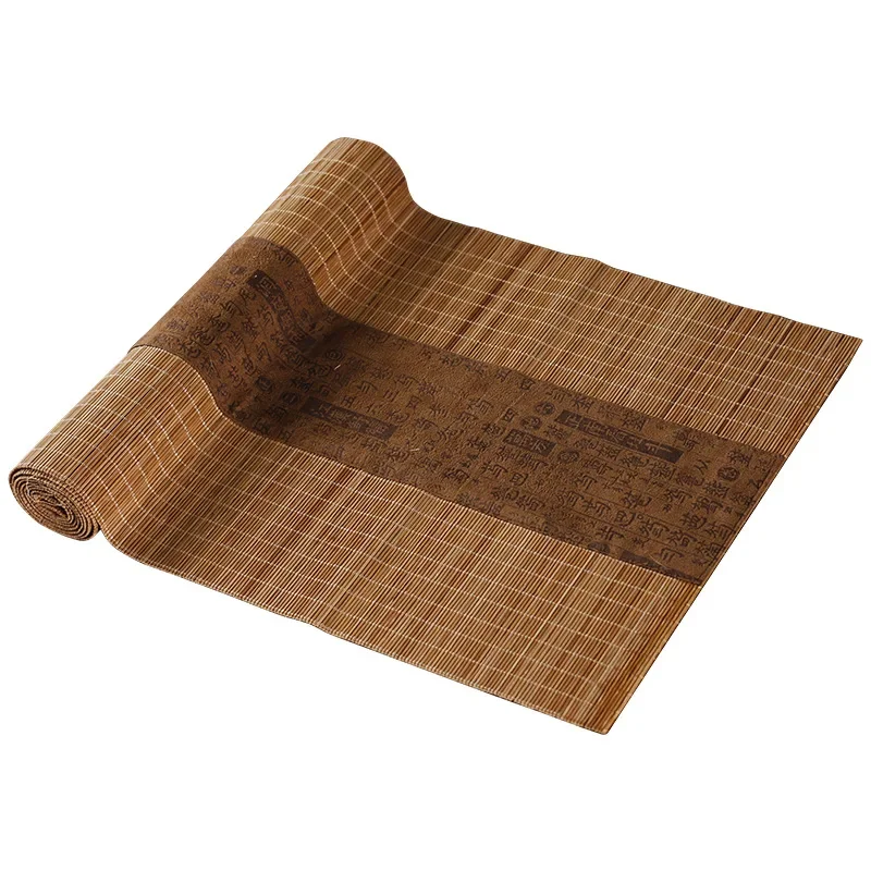 Creative Handmade Tea Mats Placemat Table Mat Coasters Chinese National Bamboo Filament Decor Crafts Linen Cotton Table Runner