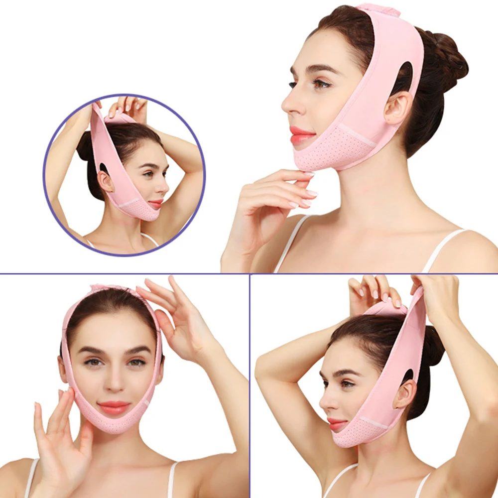 Tighten The Lift Belt Compress The Face Thin Bandage Electric Vibration V Face Reduce Double Chin Posture Corrector Portable