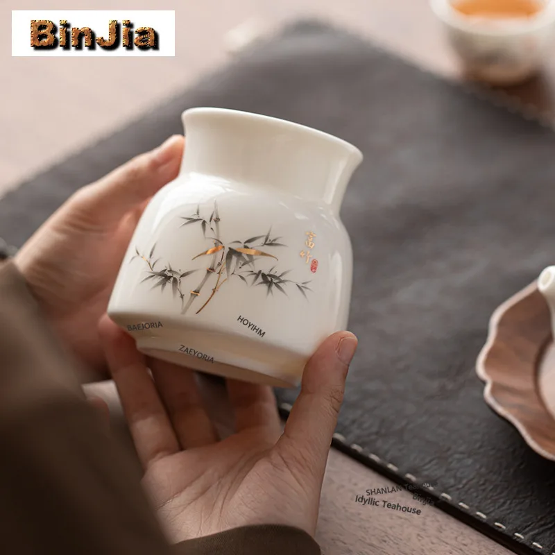 Mutton Fat Jade Ink Bamboo Tea Six Gentlemen Antique Tea Tool Set Teaware Utensils Green Tea Chinese Tea Set Supplies Gift