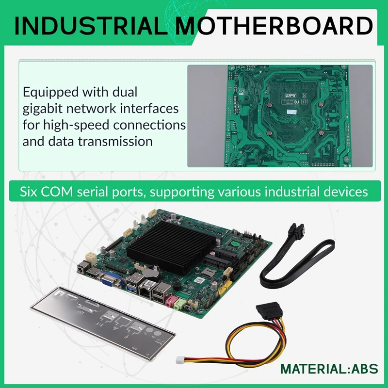 Carte Mère Industrielle J1900 avec Réseau Touristique Gigabit, 6 Ports Série COM, Machine de Contrôle spatirée X86