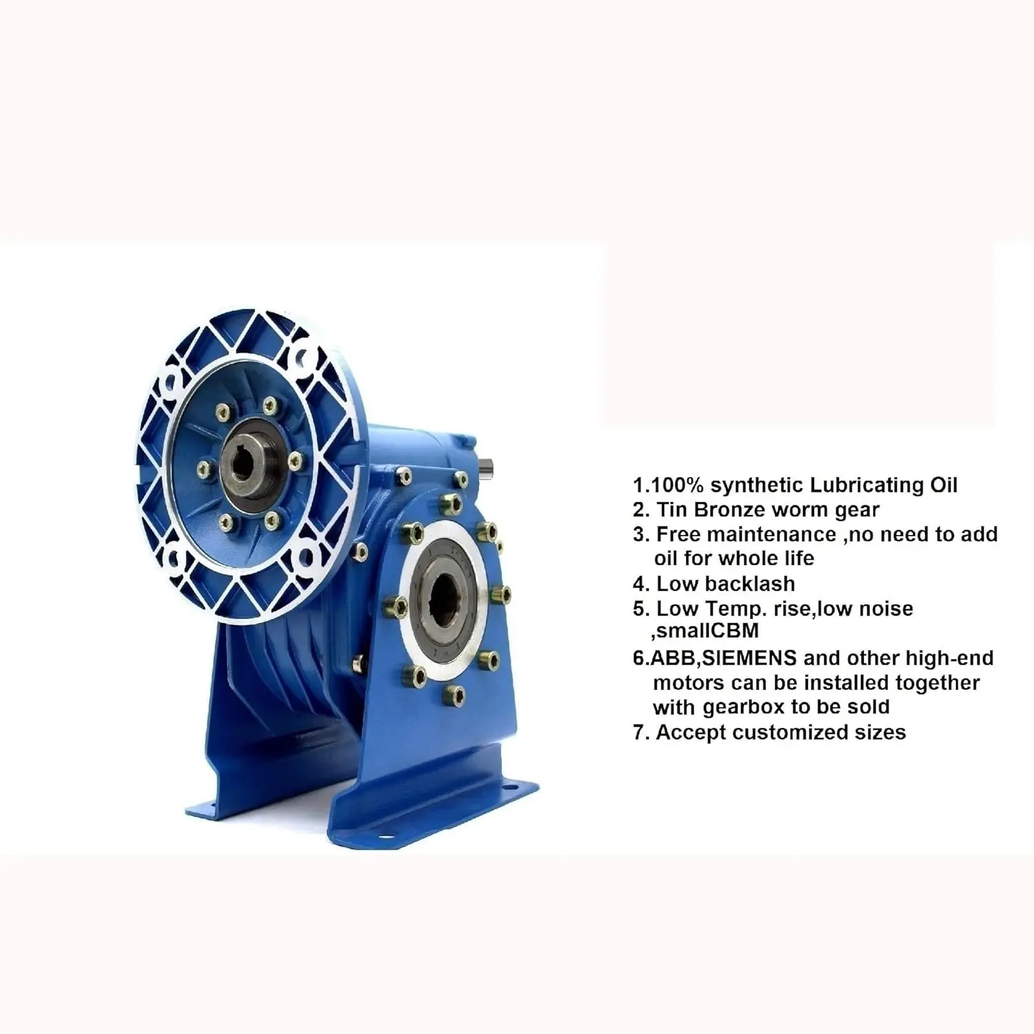 High Torque Worm Gearbox Speed Reducer Gear Motor Cyvf90-Vs Input19/22/24/28Mm Ratio 5:1/100:1 Tin Bronze Worm Gear(Ratio 10 To