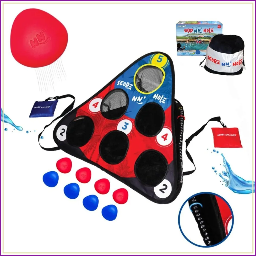 

Floating Cornhole Pool Game for All Ages - Easy Setup, Durable, Portable Water Toy