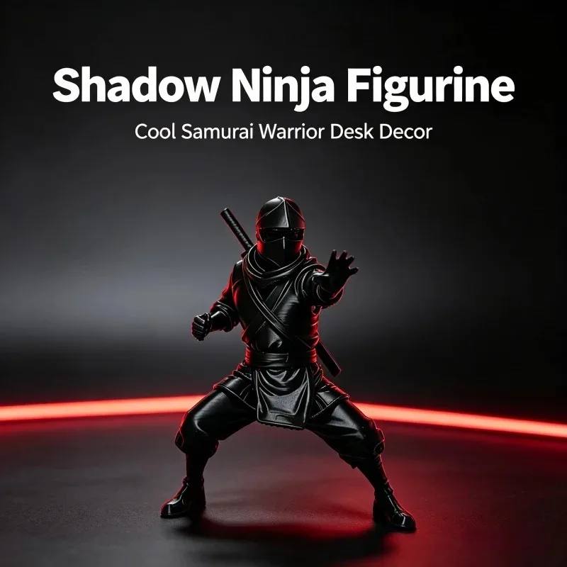 3D Printed Ninja Figurine Living Room Desktop Decor Japanese Assassin Statue Creative Action Figure Tabletop Ornament Gift