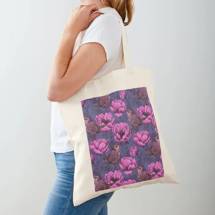 Wrens in the anemone garden Tote Bag tote bag Women's shopping bag women luxury women